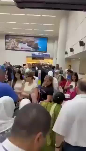 Chaotic scenes at Beirut Airport as thousands prepare to board flights to flee Lebanon,