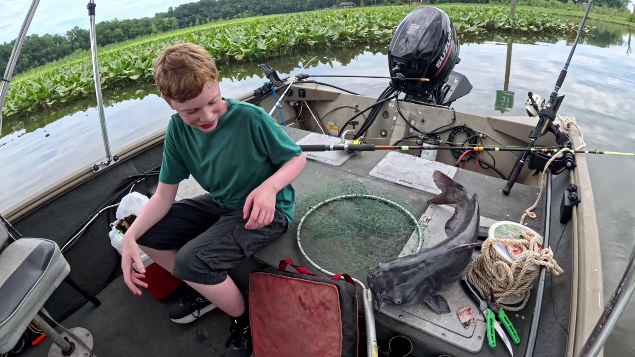 Son Catches His Personal Best Blue catfish!