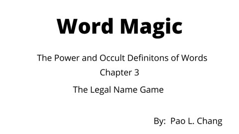 WORD MAGIC DOG PART 3 Word Magic, the Birthing Process, & Commerce. N-A-ME