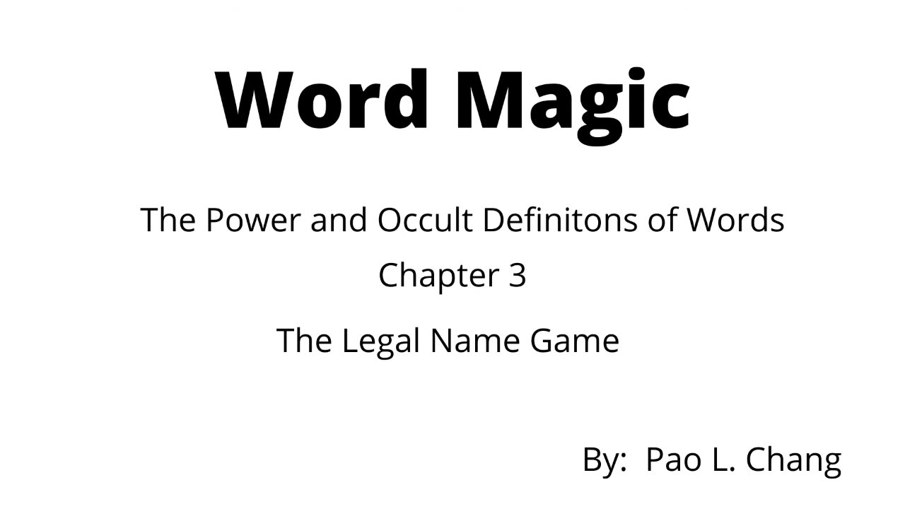 WORD MAGIC DOG PART 3 Word Magic, the Birthing Process, & Commerce. N-A-ME