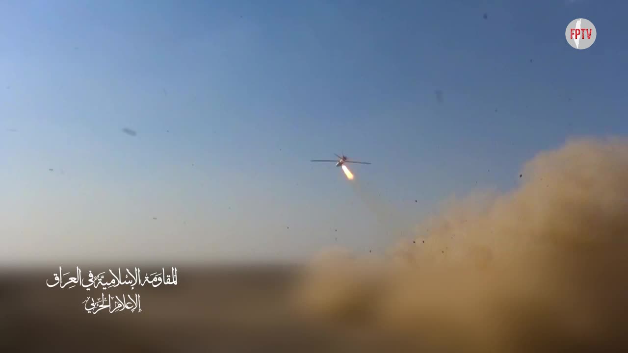 Iraqi Resistance launching drones towards a vital Zionist target in southern occupied Palestine, 24 Oct 2024