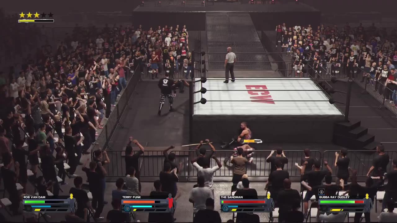 WWE 2K24 RVD vs Terry funk vs Sandman vs Bubba Ray