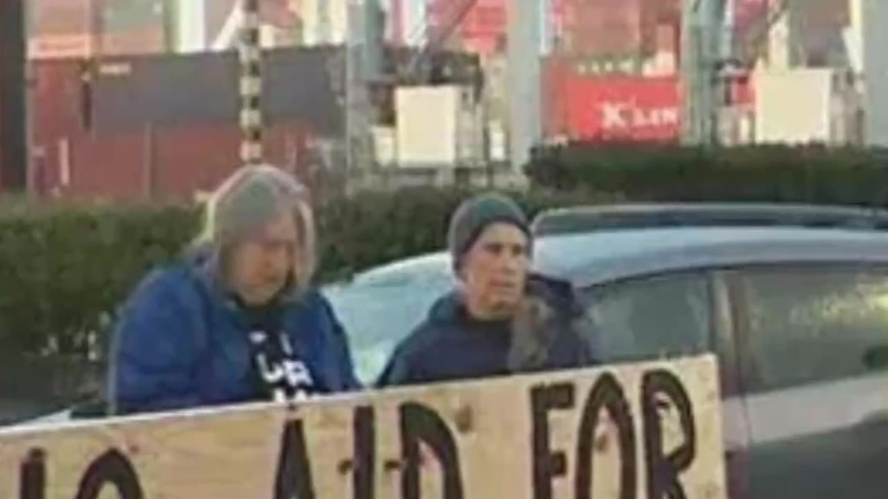 Israeli-bound military ship is blocked by pro-Palestinian demonstrators in Tacoma #shorts #short