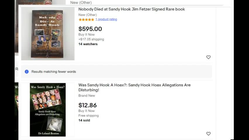 Rare Political Book Posts - Nobody Died at Sandy Hook, Ebay Obscure Listings, Questions