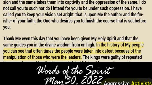 Words of the Spirit. May 30 2022)