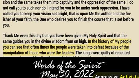 Words of the Spirit. May 30 2022)