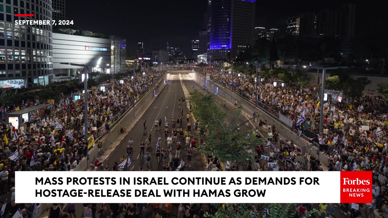 Mass Protests Continue As Thousands Of Israelis Call On Netanyahu To Negotiate Hostage-Release Deal