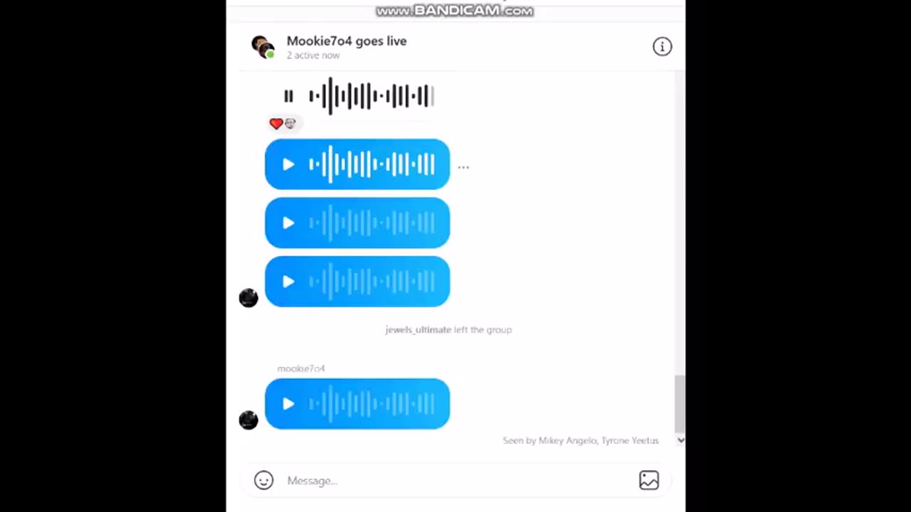 Mookie7o4 Instagram Voice Messages August 22nd 2021