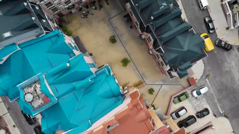 Aerial view of a street