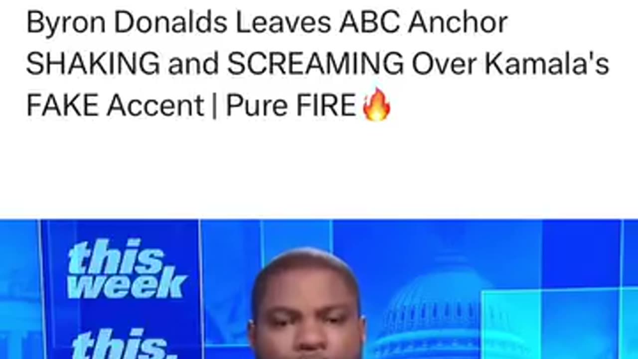 Byron Donalds Leaves ABC Anchor SHAKING and SCREAMING Over Kamala's FAKE Accent