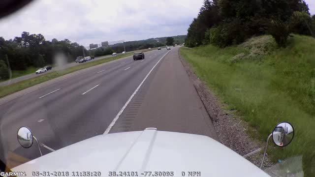 Van Break Check's Semi on Exit Ramp