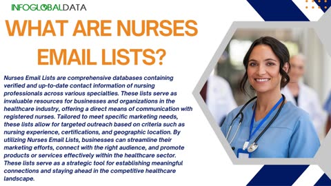 Expand your business with our precise Nurses Email List.