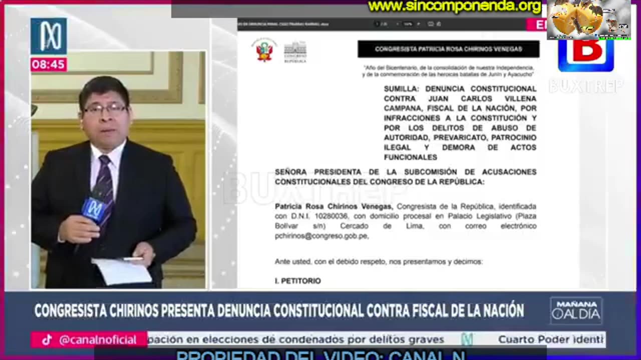 DENUNCIAN CONSTITUCIONALMENTE AL FISCAL DE LA NACIÓN INTERINO POR VARIOS DELITOS