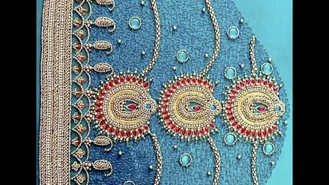 trady sari blouse sleeves embroidery ideas