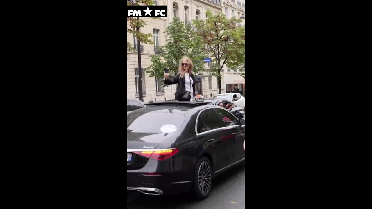 Au revoir Paris! Celine Dion waves goodbye to fans after leaving hotel