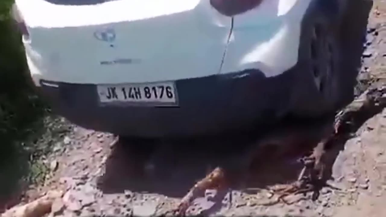 Driver Jumps Out of Car Seconds Before It Rolls Down Cliff 😱