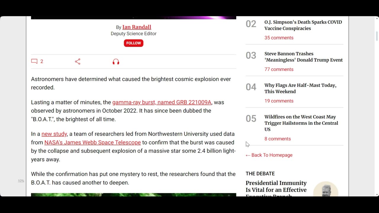 biggest of all time gamma ray burst