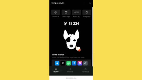 new mining mini app bot telegram WORK DOGS