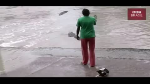 Woman amazes crocodile by slipping slipper