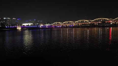 Night view of the Korean river