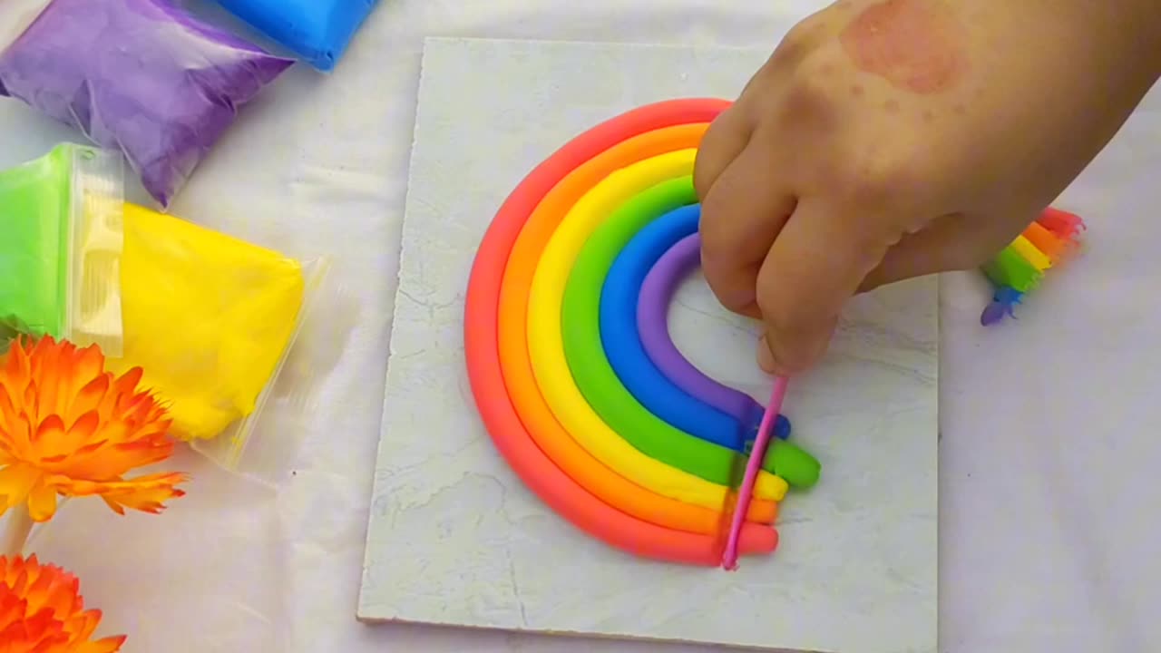 Super Clay Rainbow Art| How To Make Rainbow With Super Clay| #art #diy #superclay #viral #yt #video