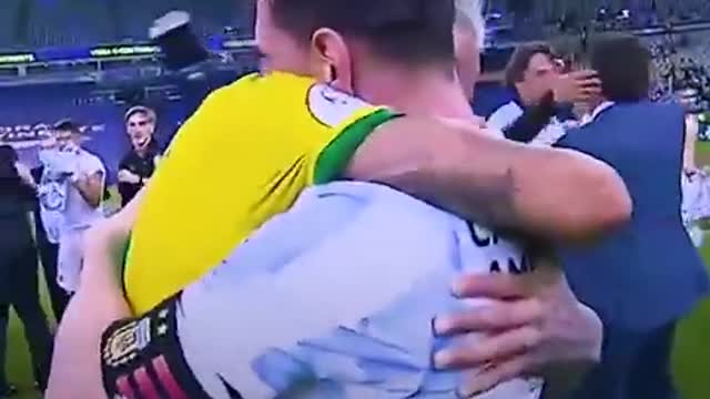 Copa America Final: Lionel Messi Consoles An Emotional Neymar With Heartwarming Hug
