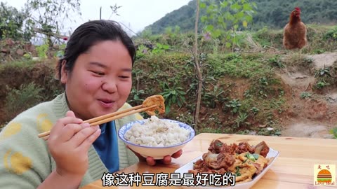 Pork ribs stewed tofu, 4 packs of instant noodles with vegetables at a time