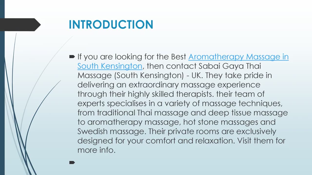 Get The Best Aromatherapy Massage in South Kensington.