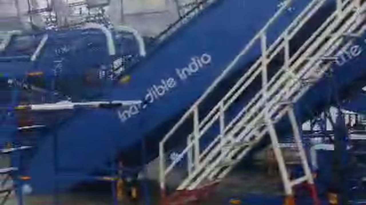 Airport in heavy rain
