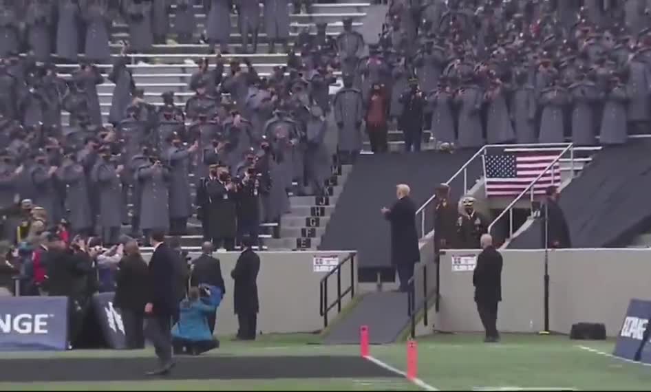 The crowd at the Army-Navy game greeted President Trump with “USA” Chants as he made his entrance