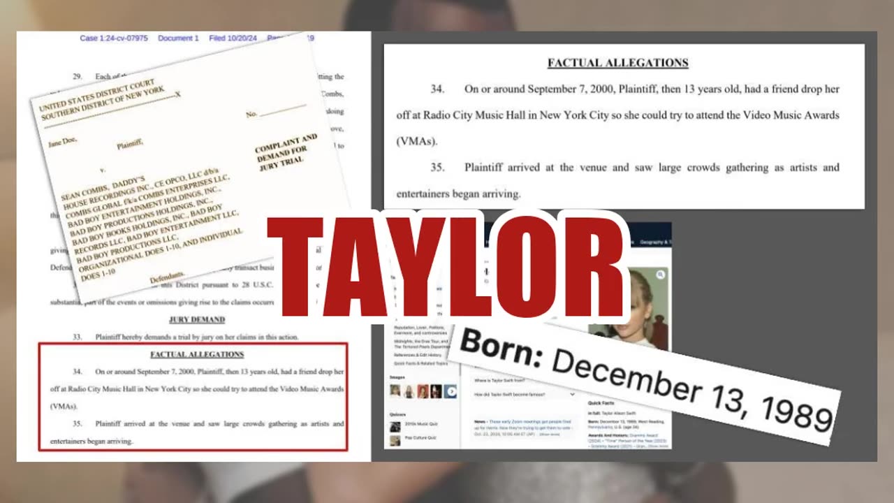 Fact Check: Taylor Swift Was NOT Named In Rape Complaint Lawsuit Against Sean 'Diddy' Combs