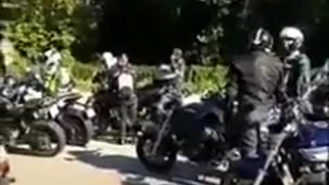 French bikers blocked Strasbourg motorway