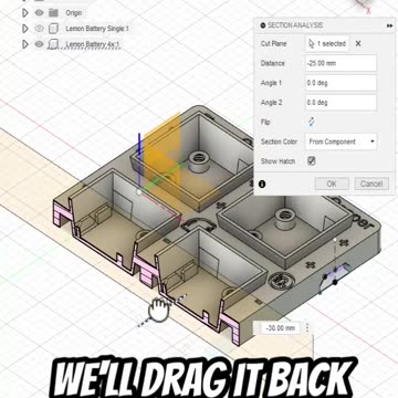 Fusion 360: Change Sectional Analysis Angle