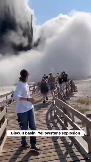 Huge eruption at Yellowstone National Park.