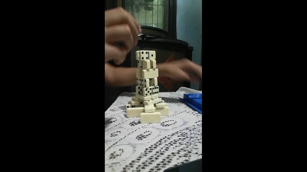 making asimple house with a set of domonies