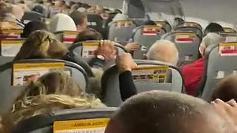 Footage from inside an Airplane as It Goes through Air Turbulences