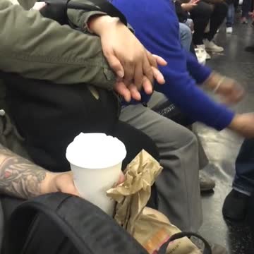 Woman in sweater grey pants hits knees