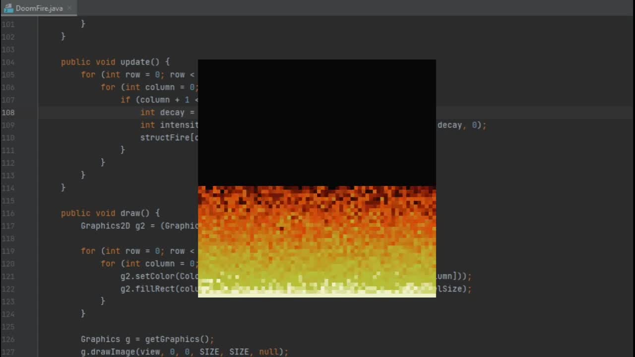 How to make the fire effect of the game DOOM in Java