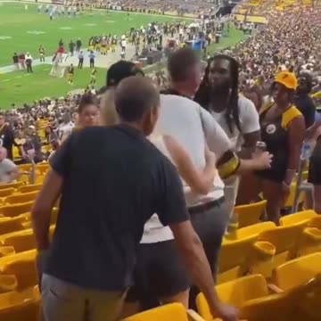 A woman hits a man and gets her husband knocked out (she was in the wrong)