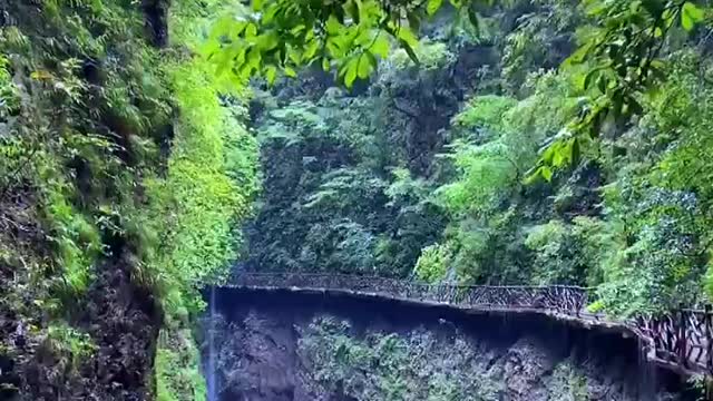 Green mountains and clear waters surround it