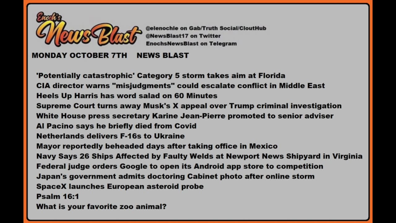 October 7, 2024 News Blast