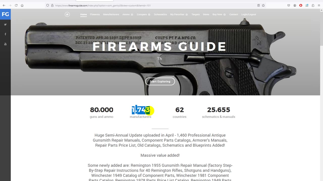 Firearms Guide ONLINE Edition - World's Largest Guns & Ammo Reference Guide + Gunsmithing Library