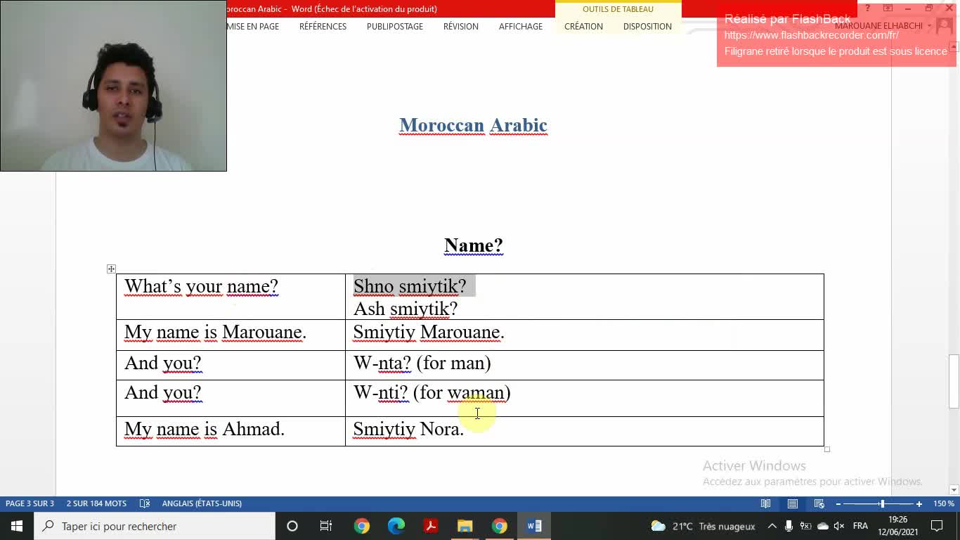 MOROCCAN DIALECT (DARIJA): LESSON 1: PART 3: ASKING ABOUT NAME.