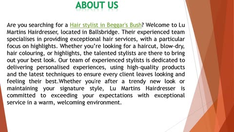 Are you searching for a Hair stylist in Beggar's Bush?