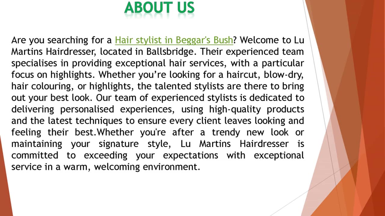 Are you searching for a Hair stylist in Beggar's Bush?