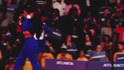 Rapper Megan Thee Stallion performs 'Savage' at VP Kamala Harris' rally in Atlanta Georgia.