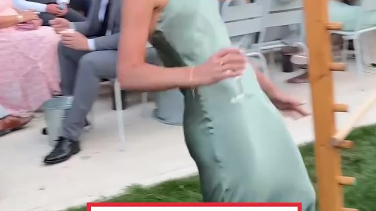 Bridesmaid has her priorities right