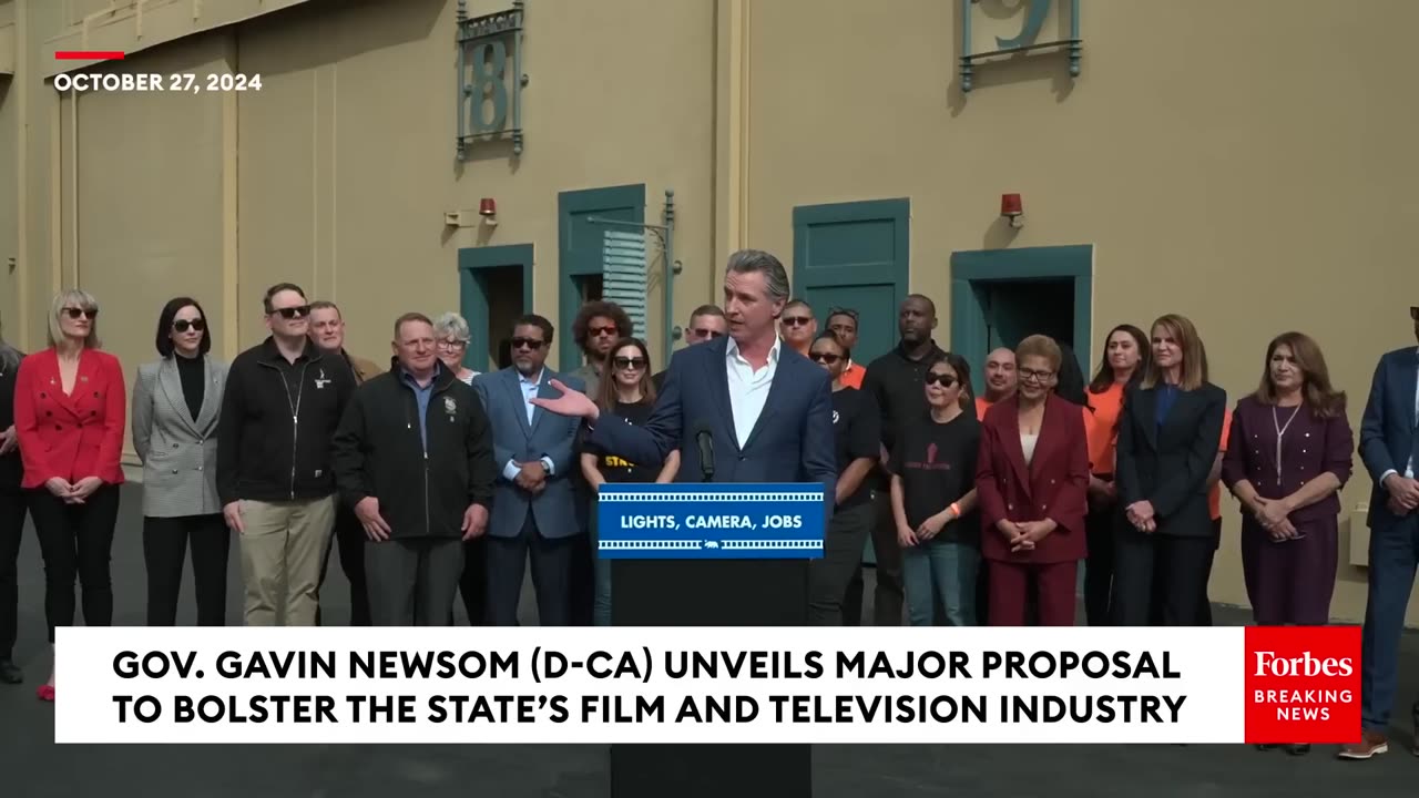 JUST IN- California Governor Gavin Newsom Unveils New Proposal To Boost CA Film And TV Industry