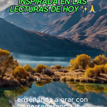 🙏✨Oración Inspirada en las Lecturas de Hoy ✨🙏