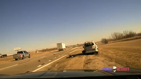 DASHCAM CAPTURED A CAR CRASHED INTO A POLICE CAR